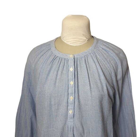 Lucky Brand Woven Half Button Boho Blouse - Picture 6 of 7